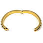 Designer J. Crew Gold-Tone Black Enamel Spike Hinged Bangle Bracelet image number 3