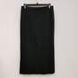 Womens Black Wool Flat Front Back Zip Midi Straight & Pencil Skirt Size 38 image number 1