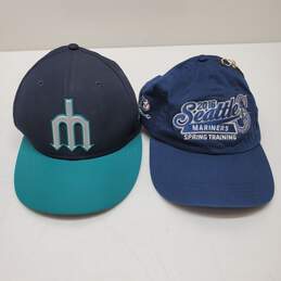 2x Seattle Mariners Baseball Hats Mid Fit Adjustable and 6 & 7/8ths
