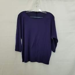 Eileen Fisher Violet Long Sleeve Top Size Small