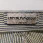 Mens Gray Striped Pockets Flat Front Straight Leg Dress Pants Size Large image number 3