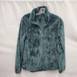 The North Face WM's Full Zip Green Elastane Fleece Jacket Size SP