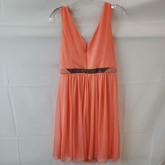 David's Bridal Women's Beaded Bridesmaid Cocktail Dress Size 10 Pink/Coral image number 5