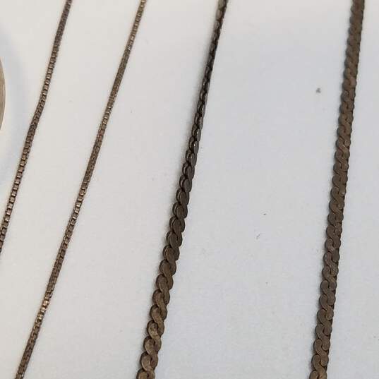 Sterling Silver Gold Tone Hinge Bracelet 18 1/4 & 20inch Pendant Necklace Bundle 3pcs 12.7g image number 2