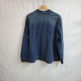 Caslon Blue Denim Cotton Full Zip Jacket WM Size 1X NWT alternative image