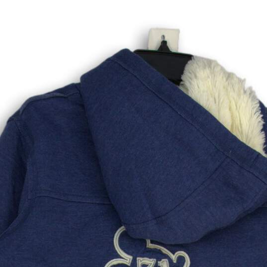 Disney Mens Blue Faux Fur Walt Disney World Long Sleeve Full-Zip Hoodie Size L image number 4