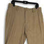 NWT Mens Beige Flat Front Slim Fit Straight Leg Dress Pants Size 32x32 image number 1