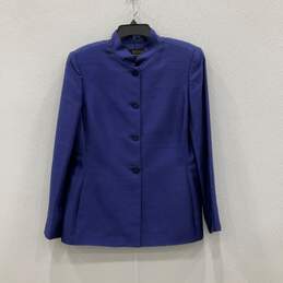 NWT Dana Buchman Womens Blue Long Sleeve Blazer & Pant 2 Piece Suit Set Size 16 alternative image