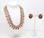 Vintage Matisse Renoir & Fashion Enamel Screw-Back Earrings & Copper Collar Necklace 59.5g image number 1