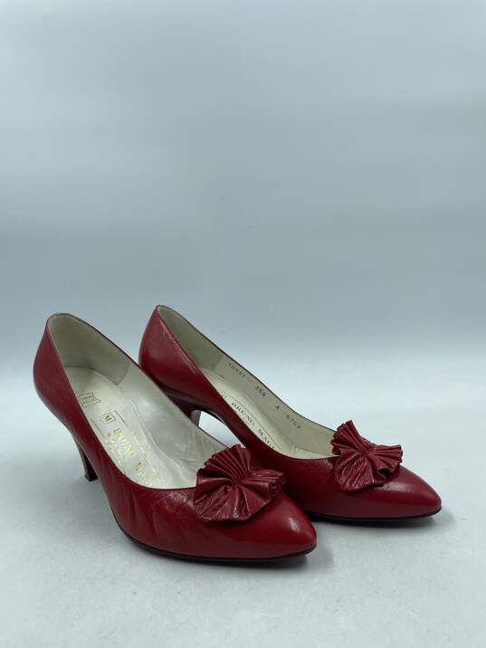 Authentic Bruno Magli Red Ruched Pumps W 5.5A image number 3