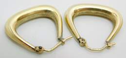 14k Yellow Gold Triangular Hoop Earrings 1.9g alternative image