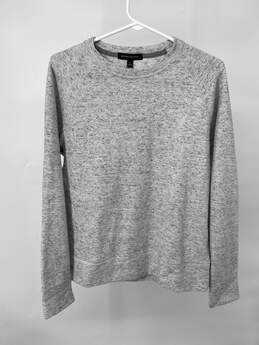 Womens Gray Long Sleeve Round Neck Pullover Sweater Size Small T-0528908-N
