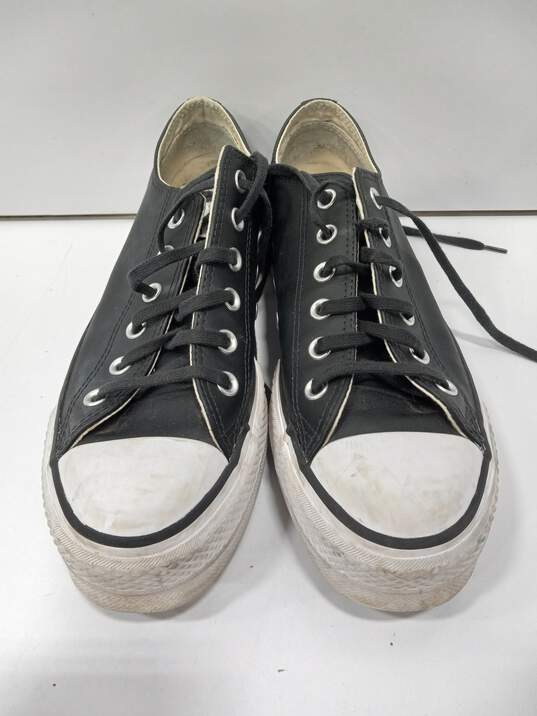 Converse Chuck Taylors Women's Leather Black Shoes Size 9 image number 1