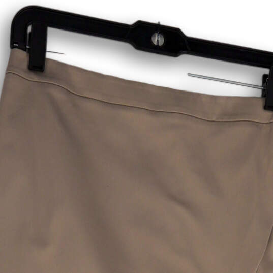 Womens Brown Back Zip Flat Front Knee Length Casual Wrap Skirt Size 2 image number 3