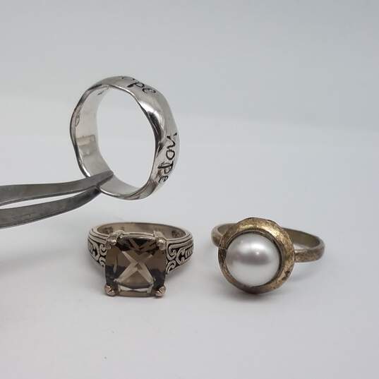 Sterling Silver Assorted Gemstone Sz 4 3/4 - 7 3/4 Ring Bundle 3pcs 11.2g image number 1