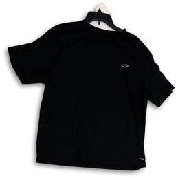Mens Black Crew Neck Short Sleeve Regular Fit Pullover T-Shirt Size Large