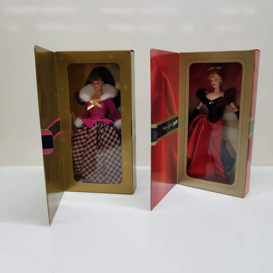 Avon Barbie 1996 Winter Rhapsody & 1998 Winter Splendor Dolls Mattel image number 1