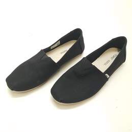 TOMS Black Canvas Slip On Flats Shoes Women's Size 9 B
