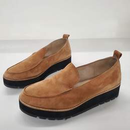 Eileen Fisher Women's Tan Suede Slip On Platform Loafers Size 9.5