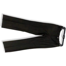 Womens Black Regular Fit Flat Front Pockets Straight Leg Dress Pants Size 4