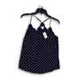 NWT Womens Blue Polka Dot V-Neck Spaghetti Strap Pullover Camisole Top Sz 2 image number 1