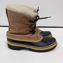 Women's Sorel Caribou Leather Lace Up Snow Boots Sz 11