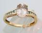 10K Rose Gold Oval Morganite 0.12 CTTW Round Channel Set Diamond Ring 1.8g image number 1