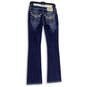 NWT Womens Blue Denim Medium Wash Embellished Bootcut Leg Jeans Size 26 image number 2