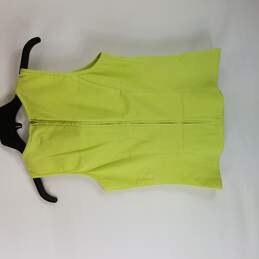 Moschino Jeans Women Vintage Lime Green High Neck Tank Top Sz S 38