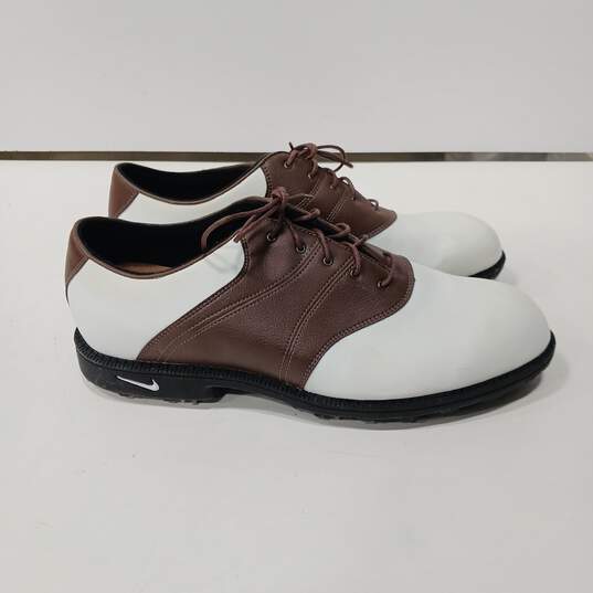 Nike Men's Brown & White Zoom Air Golf Shoes Size 11.5 image number 4