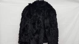 Women's Black Dyed Rabbit Fur Coat Size XL alternative image