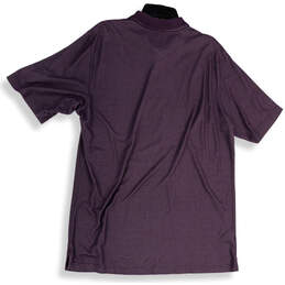 Mens Purple Gray Collared Short Sleeve Side Slit Polo Shirt Size L Tall alternative image