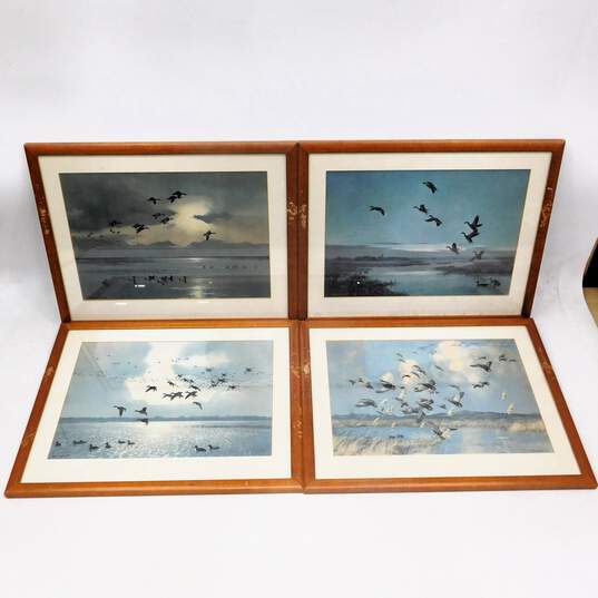 Artist Peter Scott Ducks Flying & On Water Vintage Art Prints Set of 4 image number 1