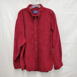 VTG Pendleton MN's 100% Cotton Red Long Sleeve Shirt Size XL