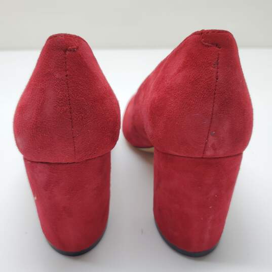 Marc Fisher Caitlin Red Suede Pump Heels Women's Size 9M image number 4