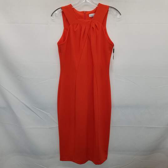 Calvin Klein Sleeveless Orange Dress Size 6 image number 1