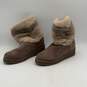 London Fog Womens Beige Leather Winter Fur Round Toe Snow Boots Size 10 image number 2