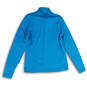 Womens Blue Mock Neck Long Sleeve Thumb Hole Half Zip Jacket Size Large image number 2