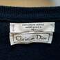 Christian Dior Mens Black Knitted Long Sleeve V-Neck Pullover Sweater Sz L image number 3