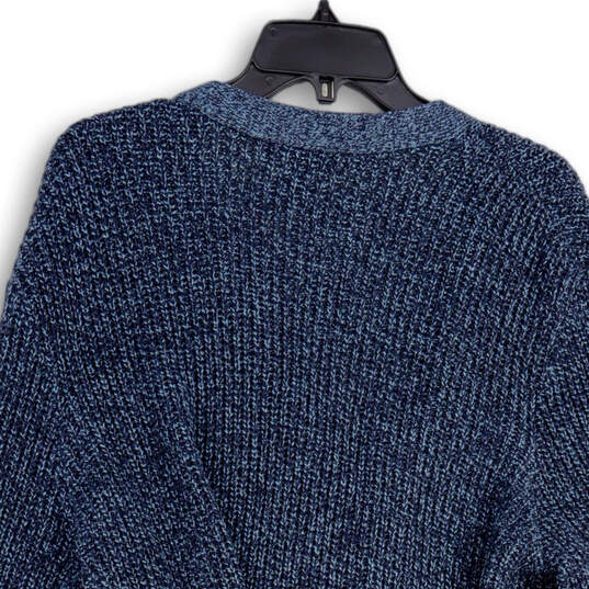 Mens Blue Knitted Long Sleeve Button Front Cardigan Sweater Size XL Tall image number 4