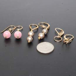 Assortment of 3 Pairs Gold Filled Earrings - 5.71g