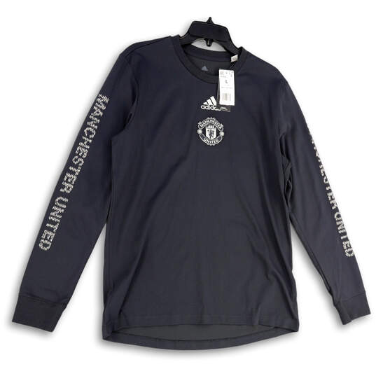 NWT Mens Gray White Manchester United Long Sleeve Pullover T-Shirt Size L image number 4