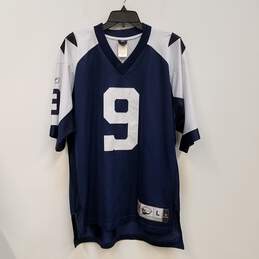 Mens White Blue Dallas Cowboys Tony Romo #9 Football NFL Jersey Size Large