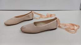Women's J. Crew Pink Satin Pleated Toe & Ribbon Ballet Slippers Size 5.5 in Original Box alternative image