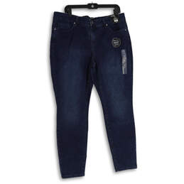 NWT Womens Blue Denim Medium Wash 5-Pocket Design Skinny Jeans Size 18