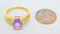 Elegant 14K Yellow Gold Amethyst & Diamond Accent Ring 5.3g image number 5