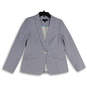 NWT Women's Blue White Striped Notch Lapel One-Button Blazer Size 4 image number 4