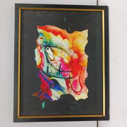 Framed Hand Drawn And Painted Colorful Abstract Art Signed Copy 26/179