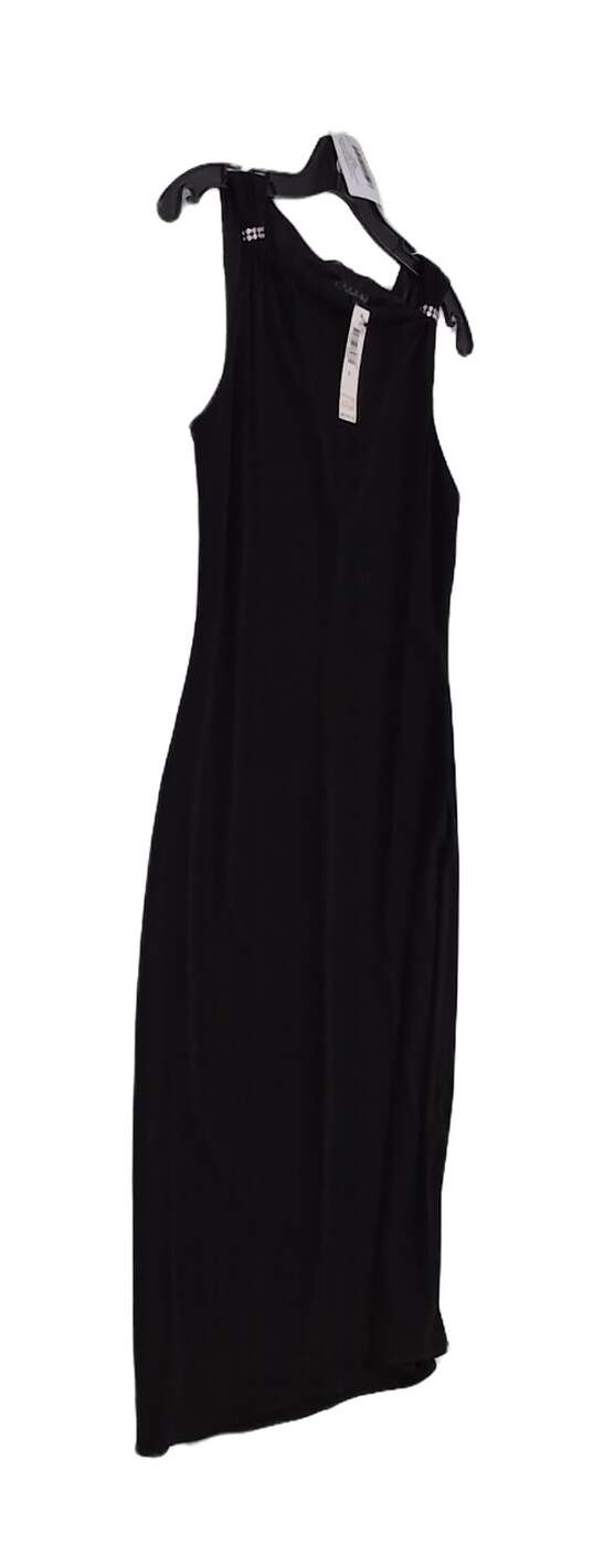 NWT Womens Black Sleeveless Square Neck Midi Sheath Dress Size 8 image number 3