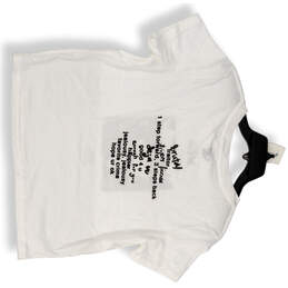 Womens White Graphic Print Short Sleeve Crew Neck Pullover T-Shirt Sz Large alternative image